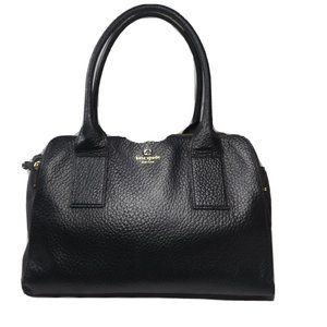 Kate Spade Southport Avenue Lydia Black Leather Satchel Shoulder Bag Purse Large